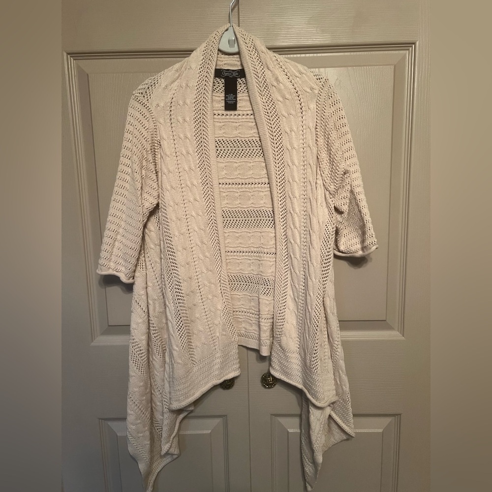 Chic Cream Open-Front Cardigan